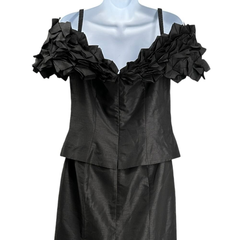 DayMor Couture Vintage Dramatic Black Gown Midi Dress Off Shoulder 6 Gothic - Picture 4 of 6